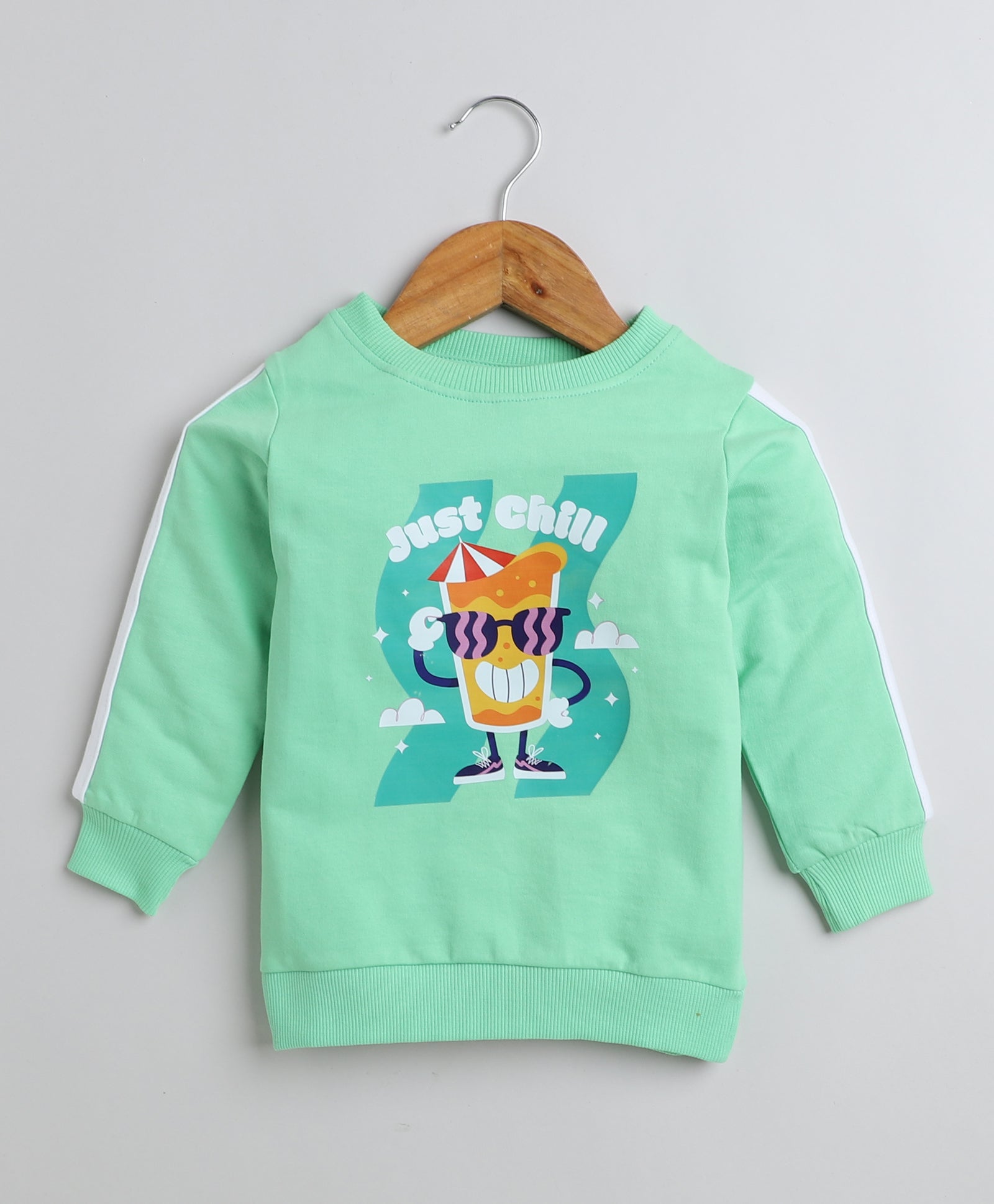 Boys French Terry Cartoon Sweatshirt - Light Green