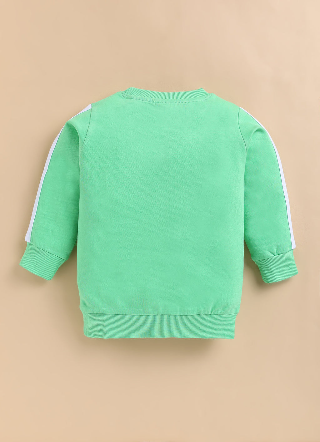 Bumzee Light Green Graphic Print Sweatshirt, Full Sleeves, French Terry (Style Peb9683N)