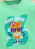 Bumzee Light Green Graphic Print Sweatshirt, Full Sleeves, French Terry (Style Peb9683N)