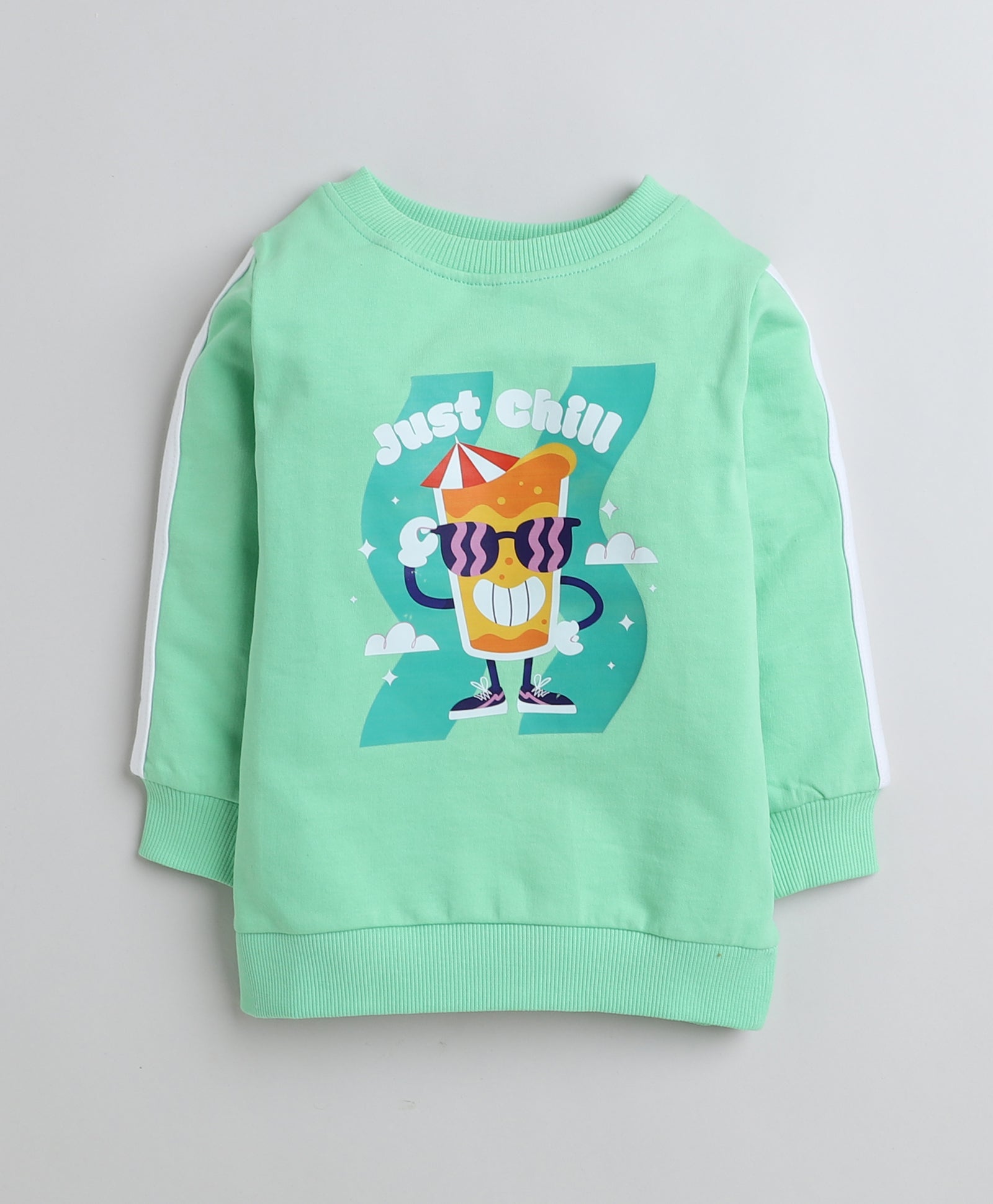 Boys French Terry Cartoon Sweatshirt - Light Green