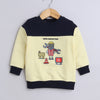 Boys French Terry Construction Theme Sweatshirt - Yellow & Navy