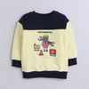 Boys French Terry Construction Theme Sweatshirt - Yellow & Navy