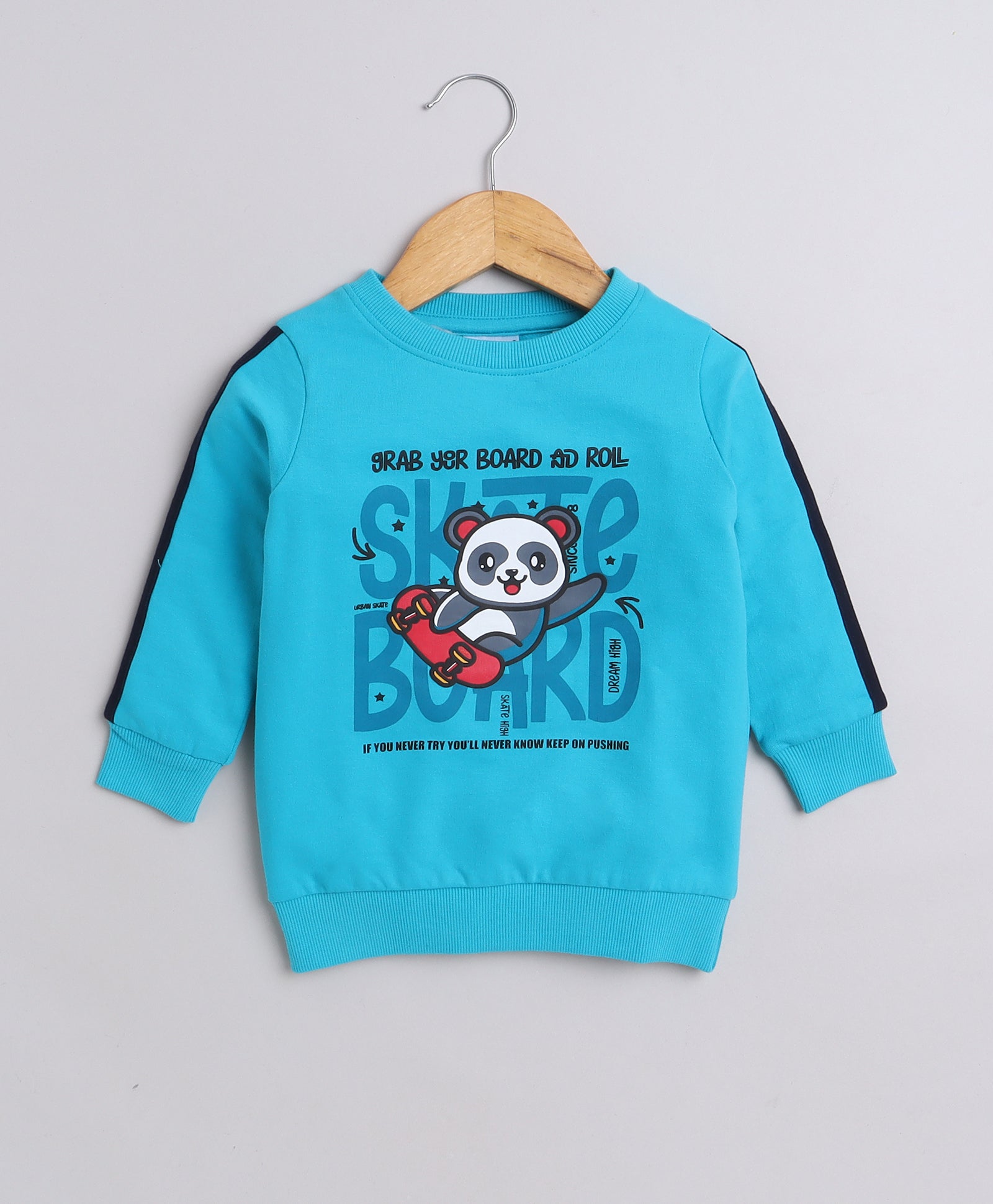 Boys French Terry Cartoon Sweatshirt - Morpho Blue