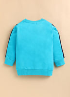 Bumzee Morpho Blue Graphic Print Sweatshirt, Full Sleeves, French Terry (Style Peb9685N)