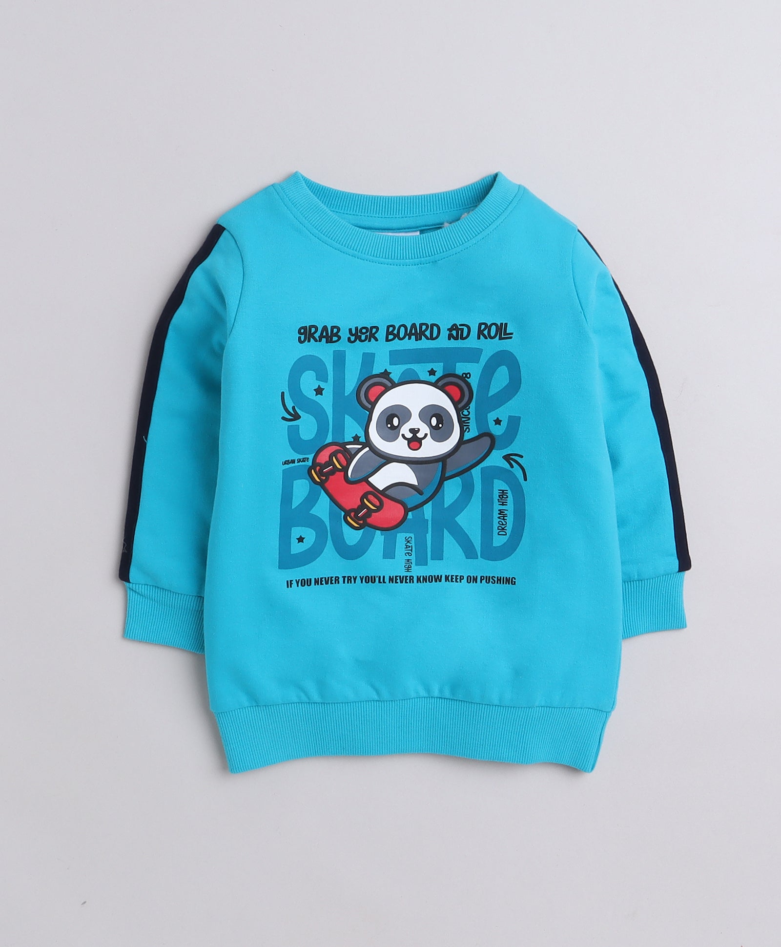 Boys French Terry Cartoon Sweatshirt - Morpho Blue