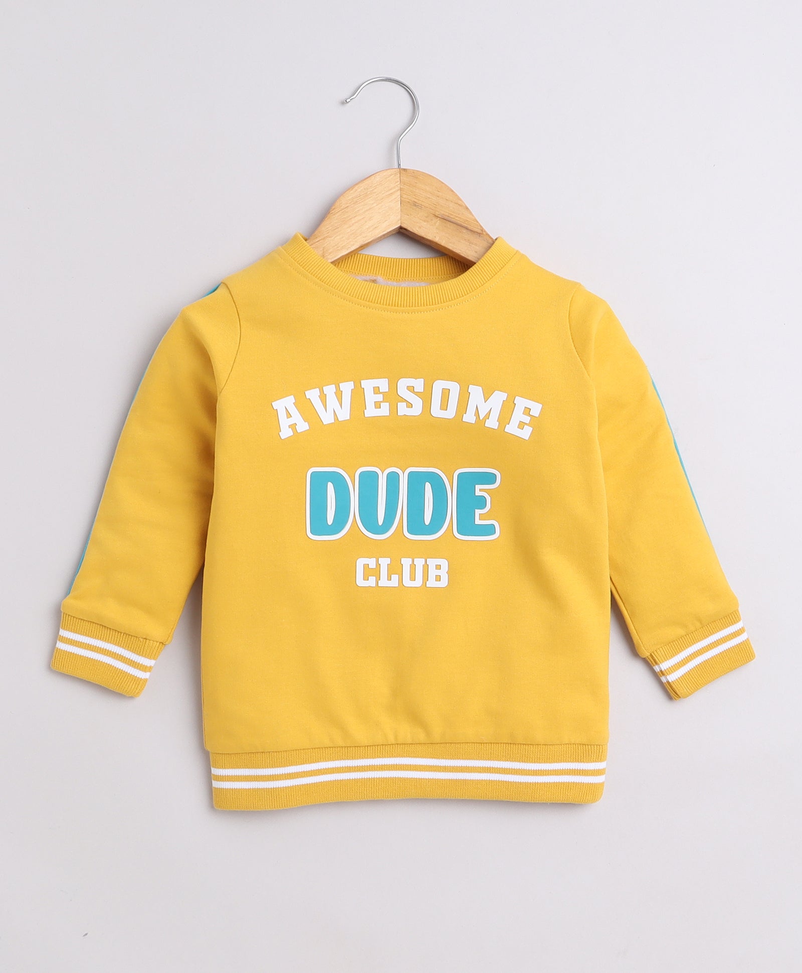 Boys French Terry Text Sweatshirt - Mustard