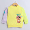 Girls French Terry Dog Sweatshirt - Yellow
