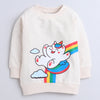 Girls French Terry Cartoon Sweatshirt - Cream