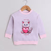 Girls French Terry Cat Sweatshirt - Lilac