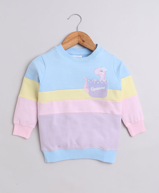 Girls French Terry Dino Sweatshirt - Multi