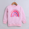 Girls French Terry Rainbow Sweatshirt - Baby Pink