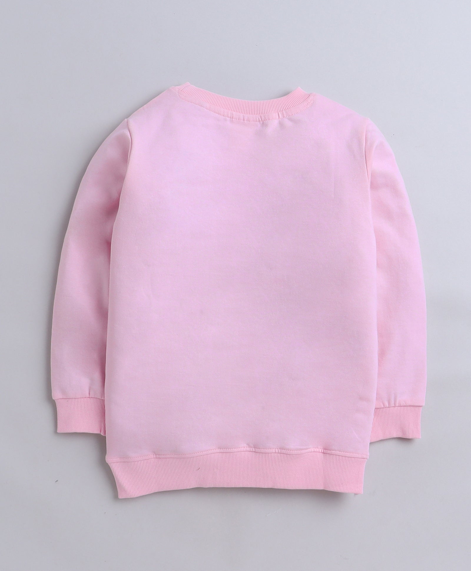 Girls French Terry Rainbow Sweatshirt - Baby Pink