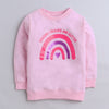 Girls French Terry Rainbow Sweatshirt - Baby Pink
