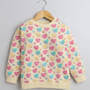Girls French Terry Heart Sweatshirt - Beige