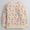 Girls French Terry Heart Sweatshirt - Beige