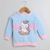 Girls French Terry Unicorn Sweatshirt - Sky Blue