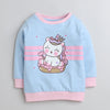 Girls French Terry Unicorn Sweatshirt - Sky Blue