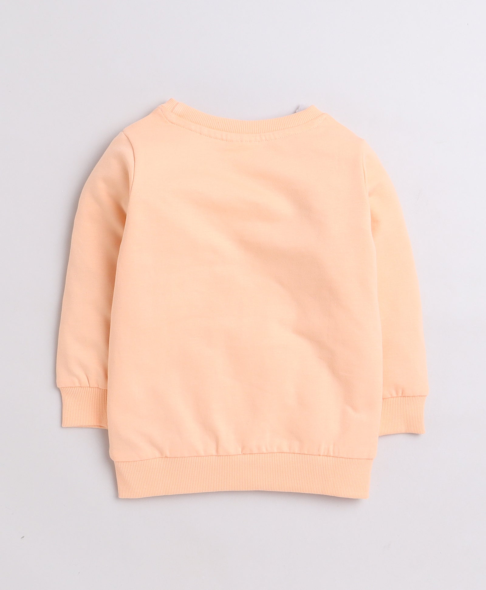 Girls French Terry Heart Sweatshirt - Peach