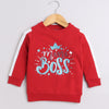 Girls French Terry Text Sweatshirt - Red