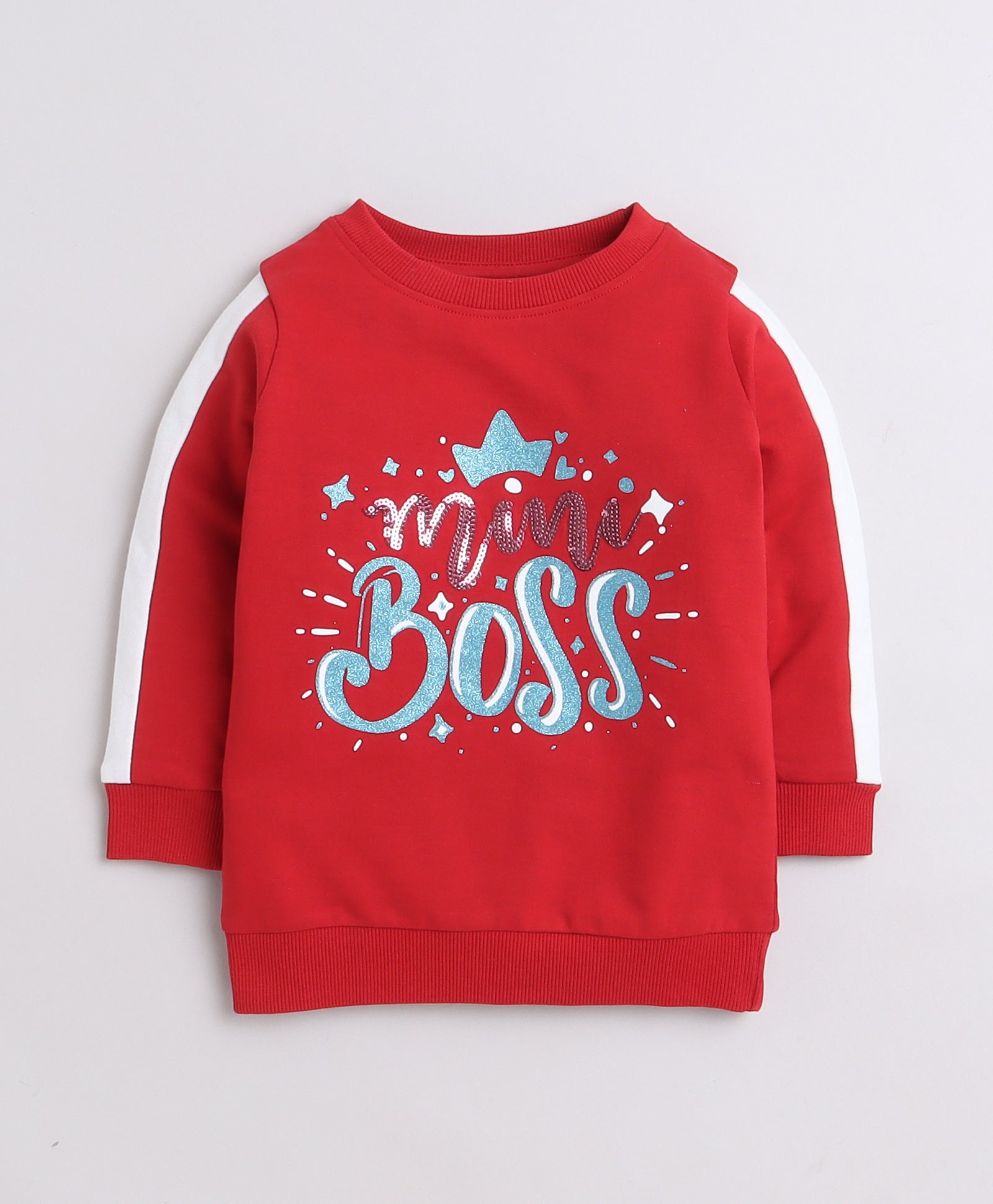 Girls French Terry Text Sweatshirt - Red