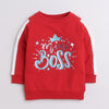 Girls French Terry Text Sweatshirt - Red