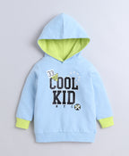 Bumzee Sky Blue Graphic Print Sweatshirt, Full Sleeves, French Terry, Hooded