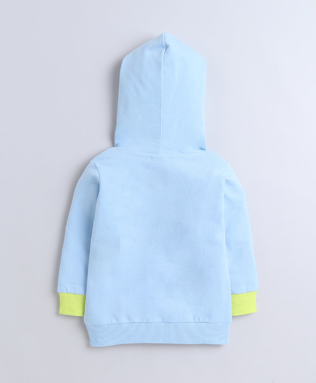 Bumzee Sky Blue Graphic Print Sweatshirt, Full Sleeves, French Terry, Hooded