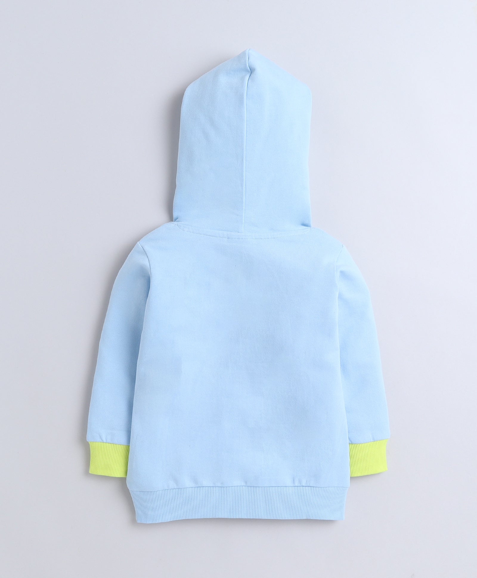 Boys French Terry Text Hooded Sweatshirt - Sky Blue