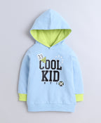 Bumzee Sky Blue Graphic Print Sweatshirt, Full Sleeves, French Terry, Hooded