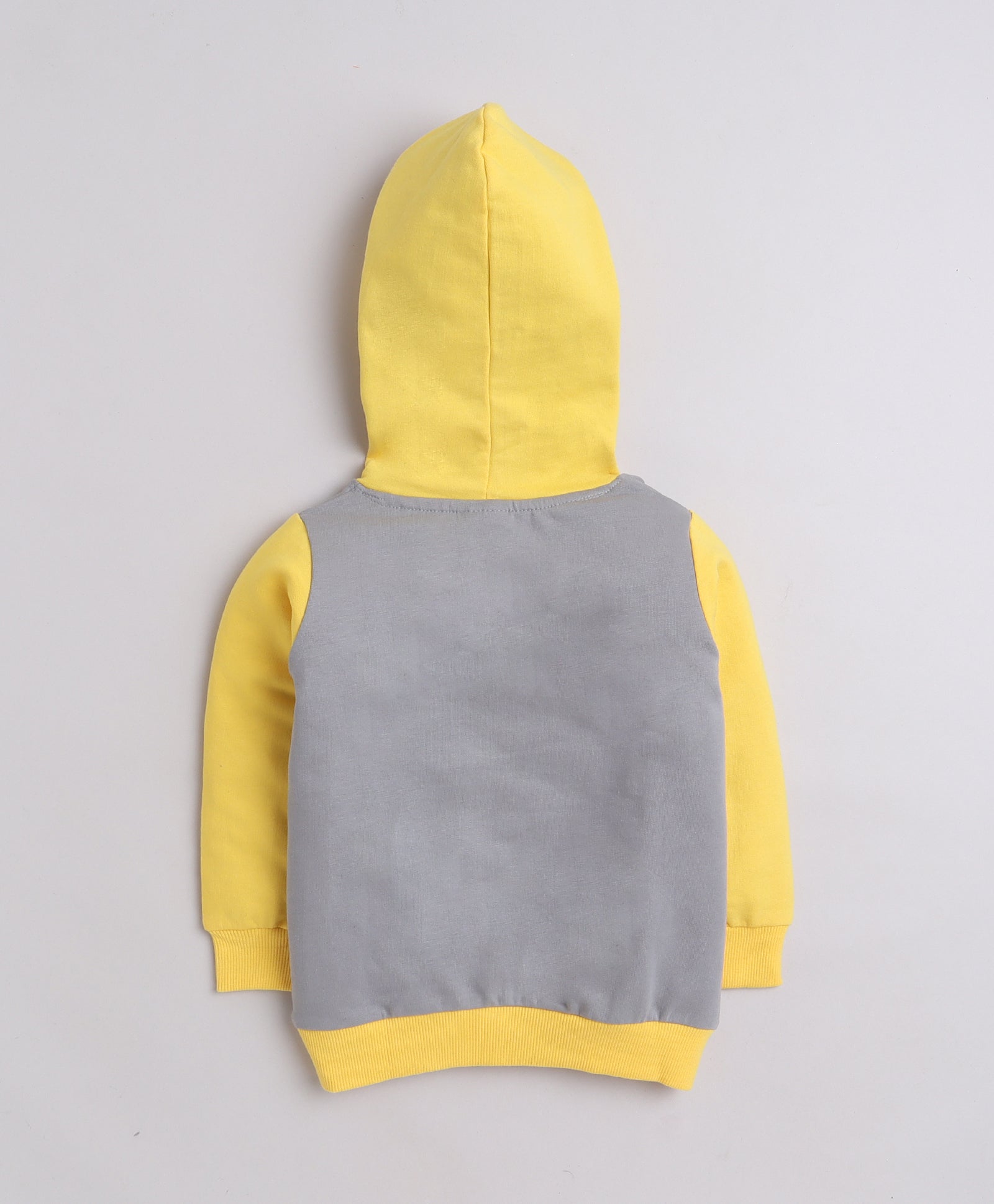 Boys Fleece Lion Hooded Sweatshirt - Grey & Yellow