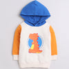 Boys French Terry Dino Hooded Sweatshirt - Beige & Orange