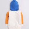 Boys French Terry Dino Hooded Sweatshirt - Beige & Orange