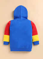 Bumzee Royal Blue Graphic Print Sweatshirt, Full Sleeves, French Terry, Hooded (Style Peb9708N)
