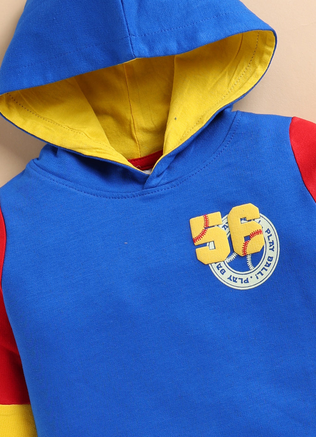 Bumzee Royal Blue Graphic Print Sweatshirt, Full Sleeves, French Terry, Hooded (Style Peb9708N)