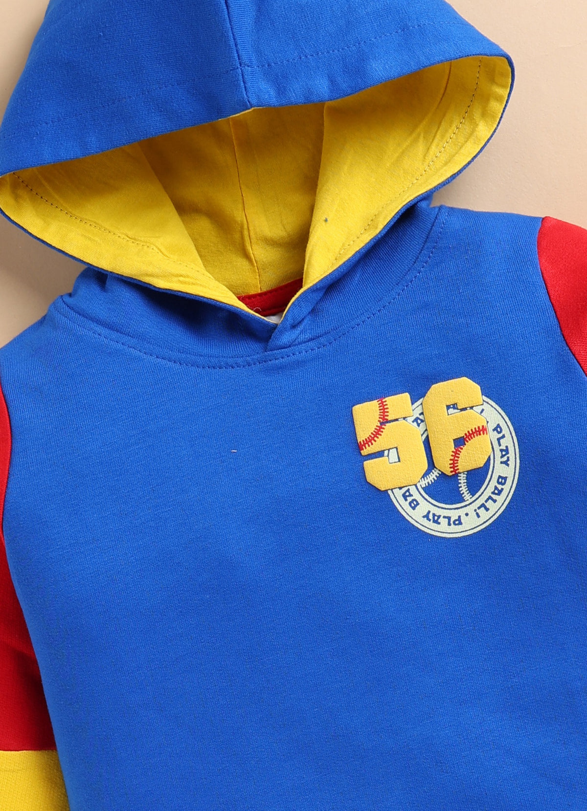 Bumzee Royal Blue Graphic Print Sweatshirt, Full Sleeves, French Terry, Hooded (Style Peb9708N)
