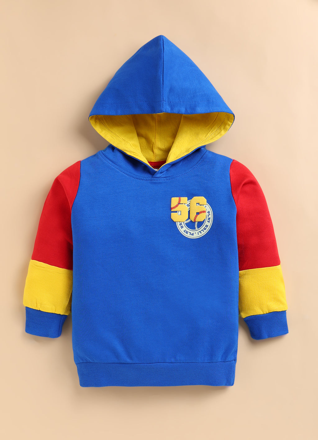 Bumzee Royal Blue Graphic Print Sweatshirt, Full Sleeves, French Terry, Hooded (Style Peb9708N)