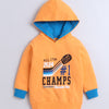 Boys Fleece Text Hooded Sweatshirt - Orange