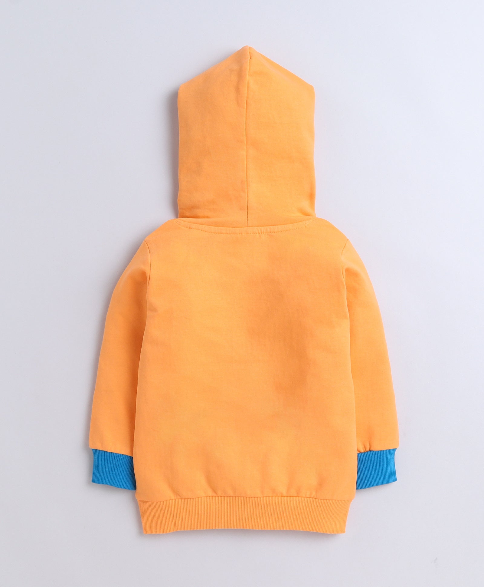 Boys Fleece Text Hooded Sweatshirt - Orange