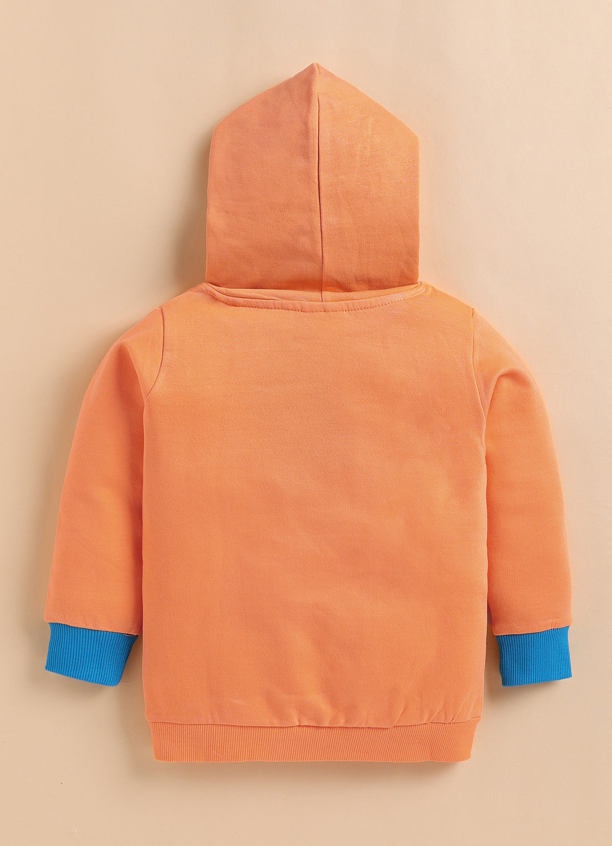Bumzee Orange Graphic Print Sweatshirt, Full Sleeves, Fleece, Hooded (Style Peb9709N)