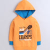 Boys Fleece Text Hooded Sweatshirt - Orange