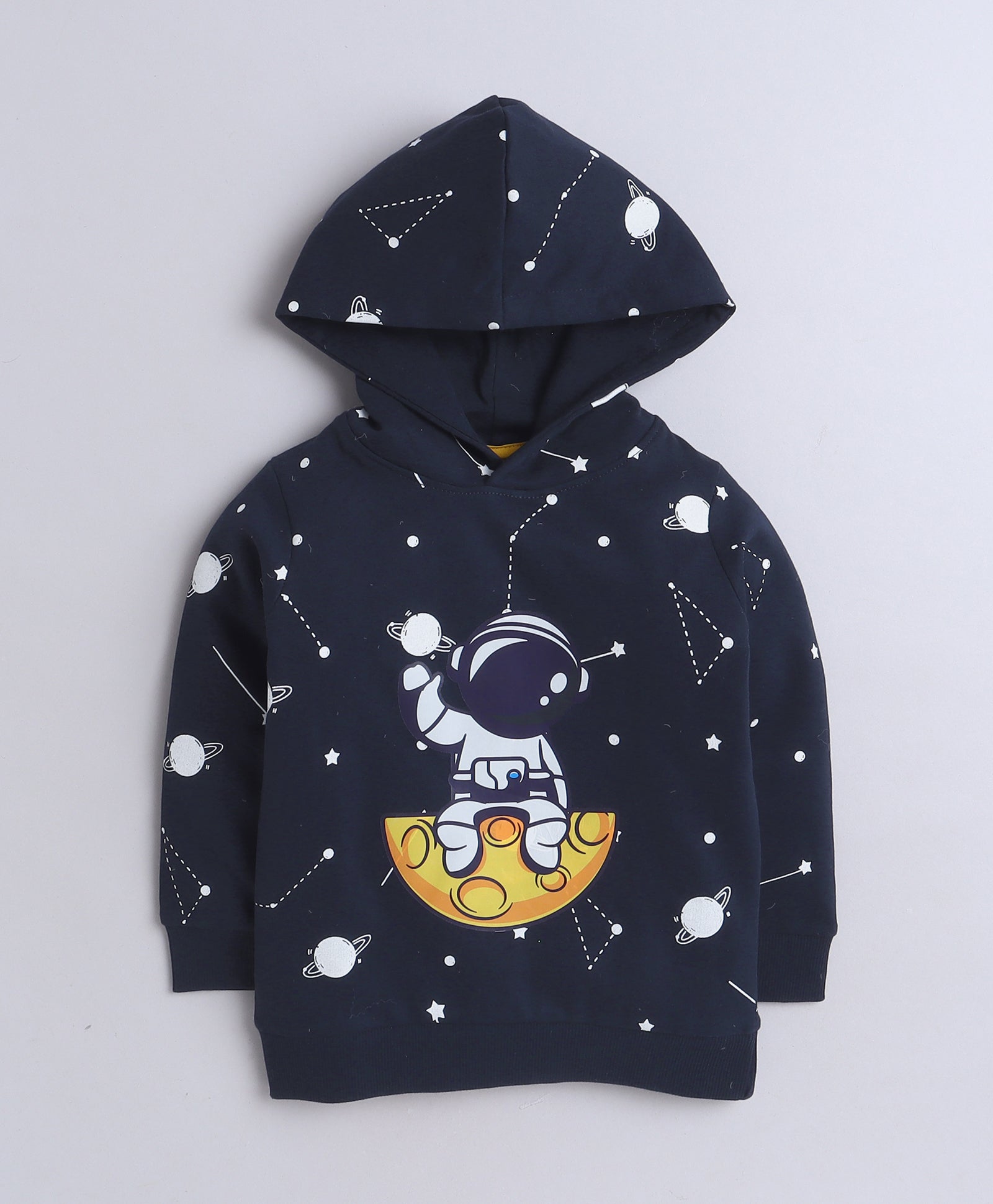 Boys Fleece Astronaut  Hooded Sweatshirt - Navy