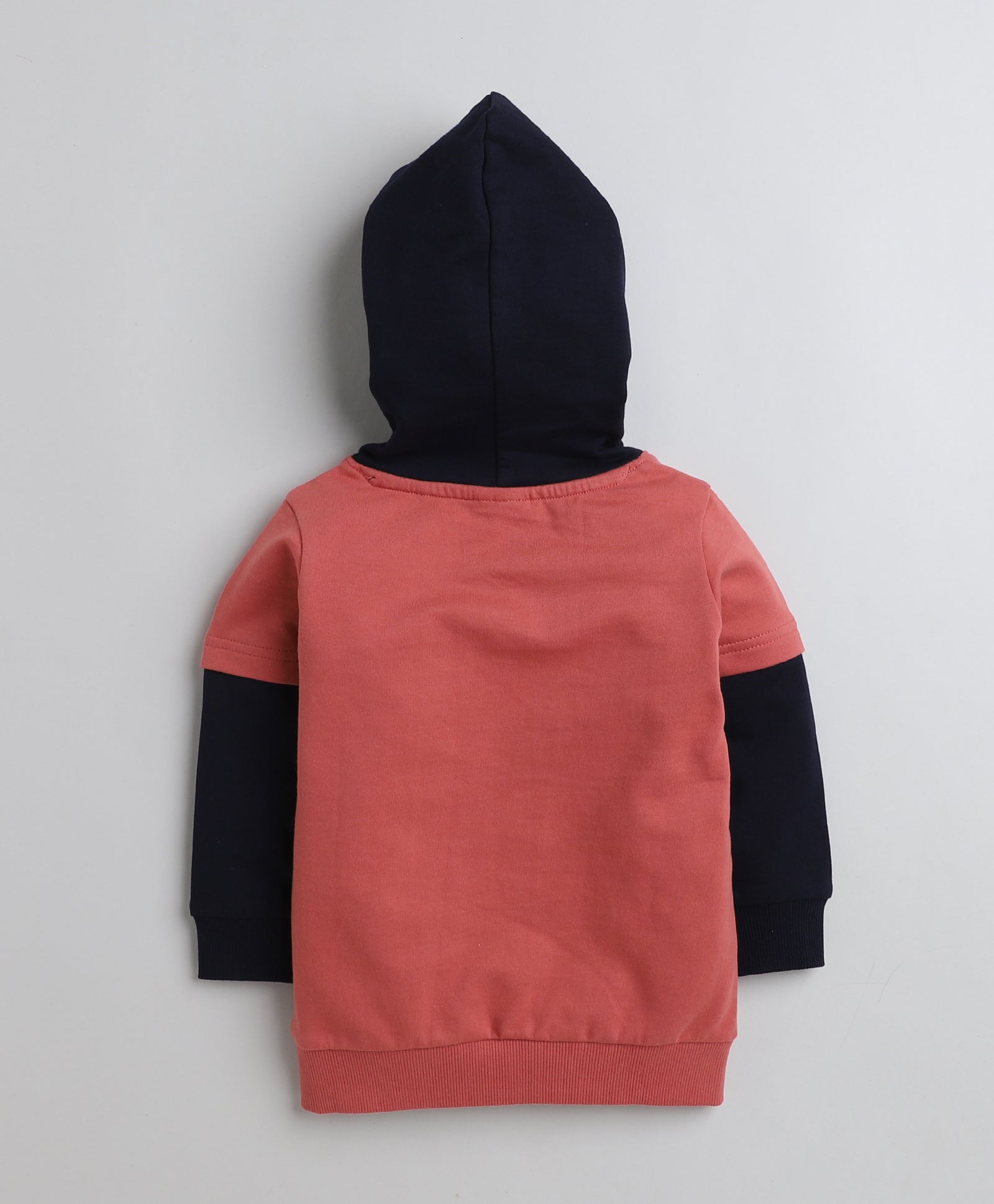 Boys French Terry Cycle Hooded Sweatshirt - Brick Red & Navy
