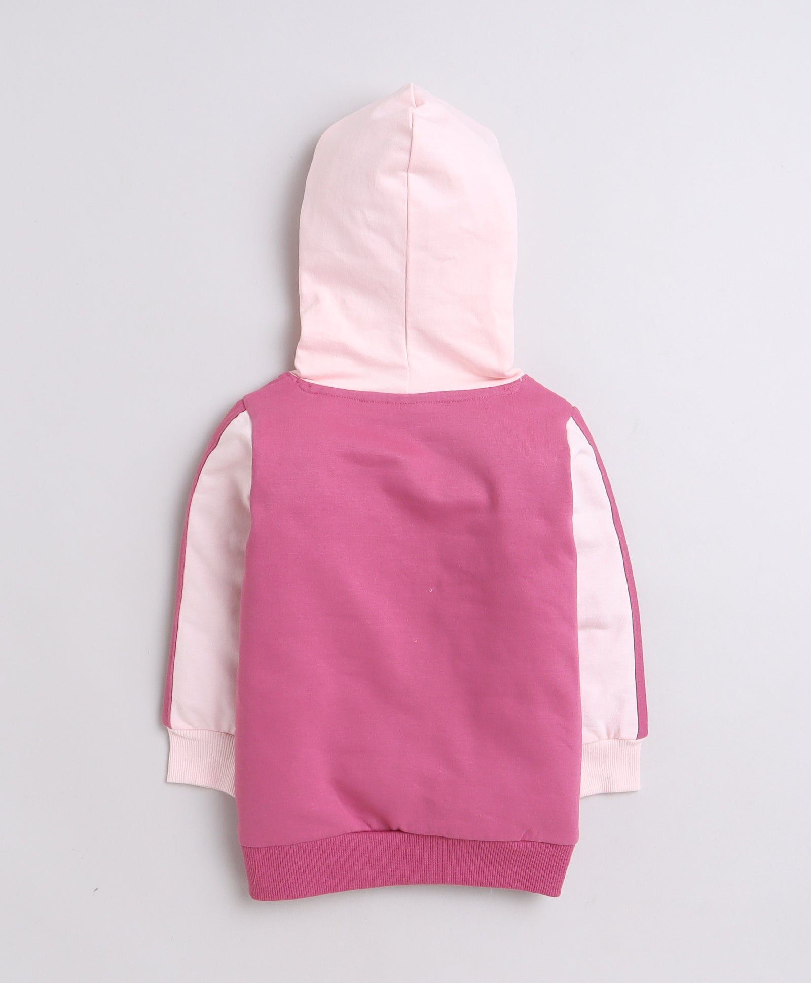 Girls Fleece Penguin Hooded Sweatshirt - Mauve & Pink