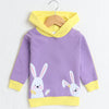 Girls  French Terry Bunny Hooded Sweatshirt - Lavender & Yellow