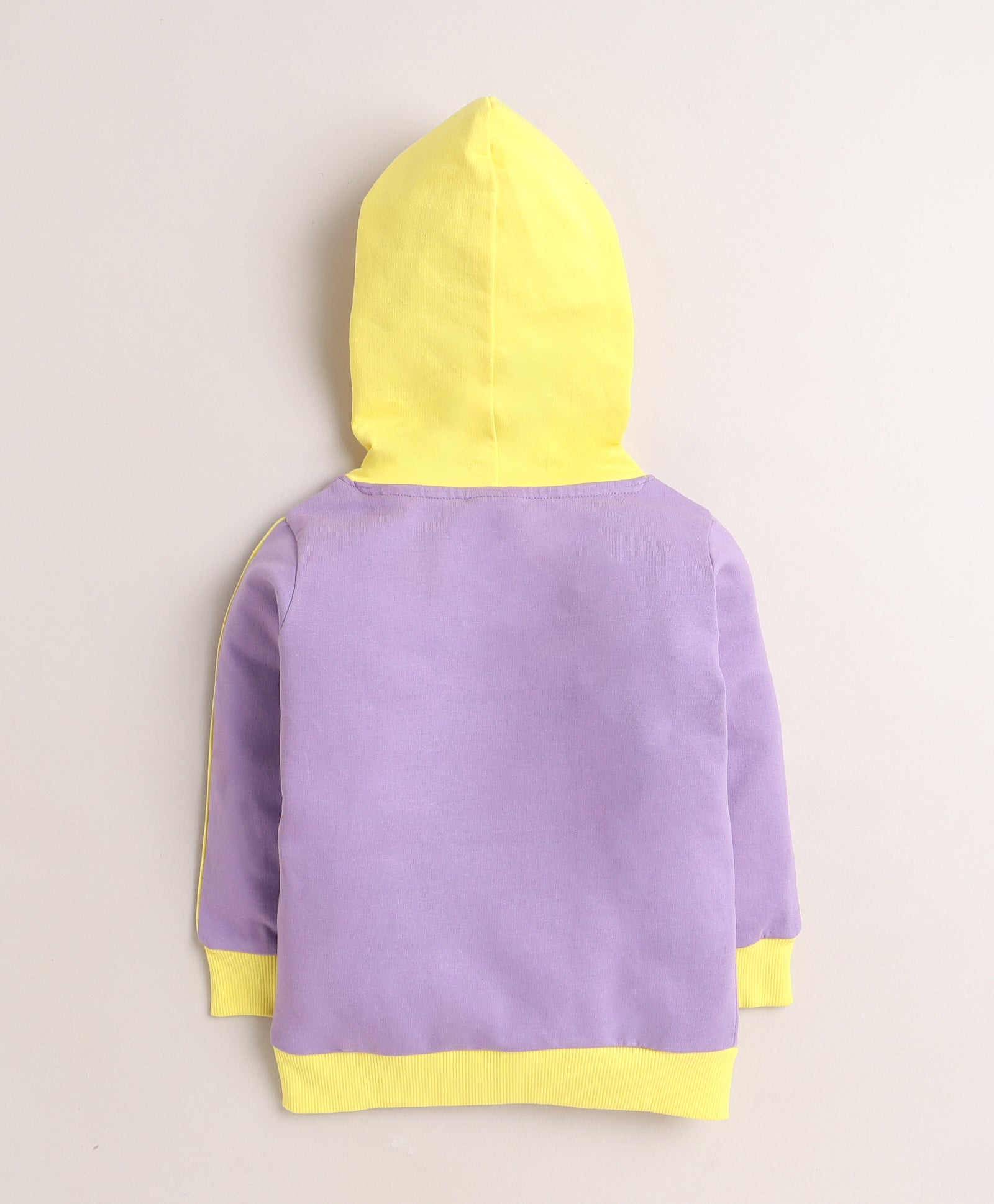 Girls  French Terry Bunny Hooded Sweatshirt - Lavender & Yellow