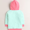 Girls  French Terry Elephant Hooded Sweatshirt - Mint Green & Pink