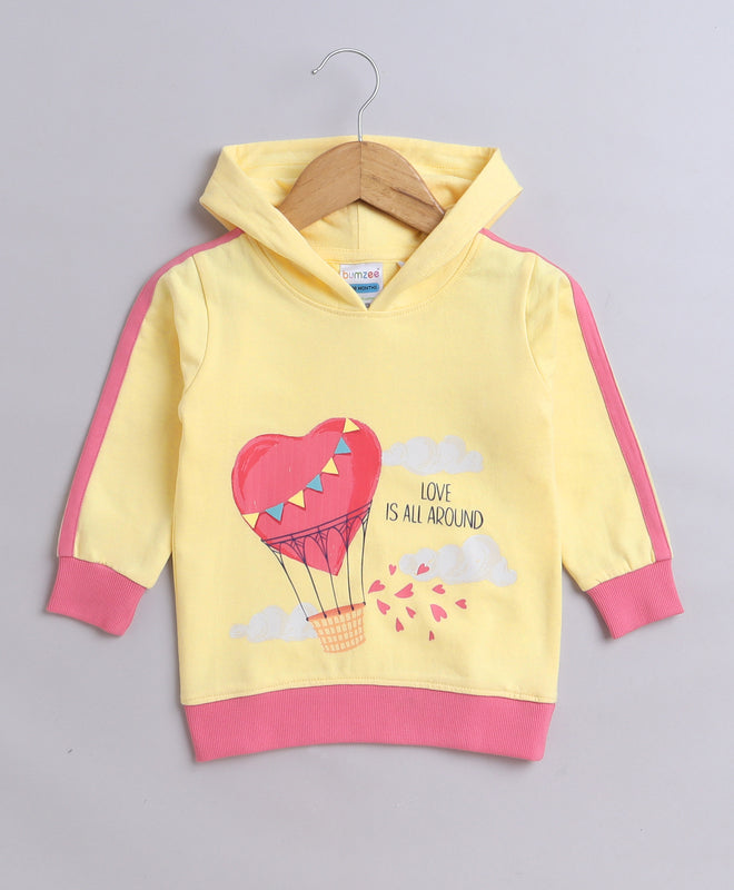 Girls French Terry Parachute Hooded Sweatshirt - Yellow