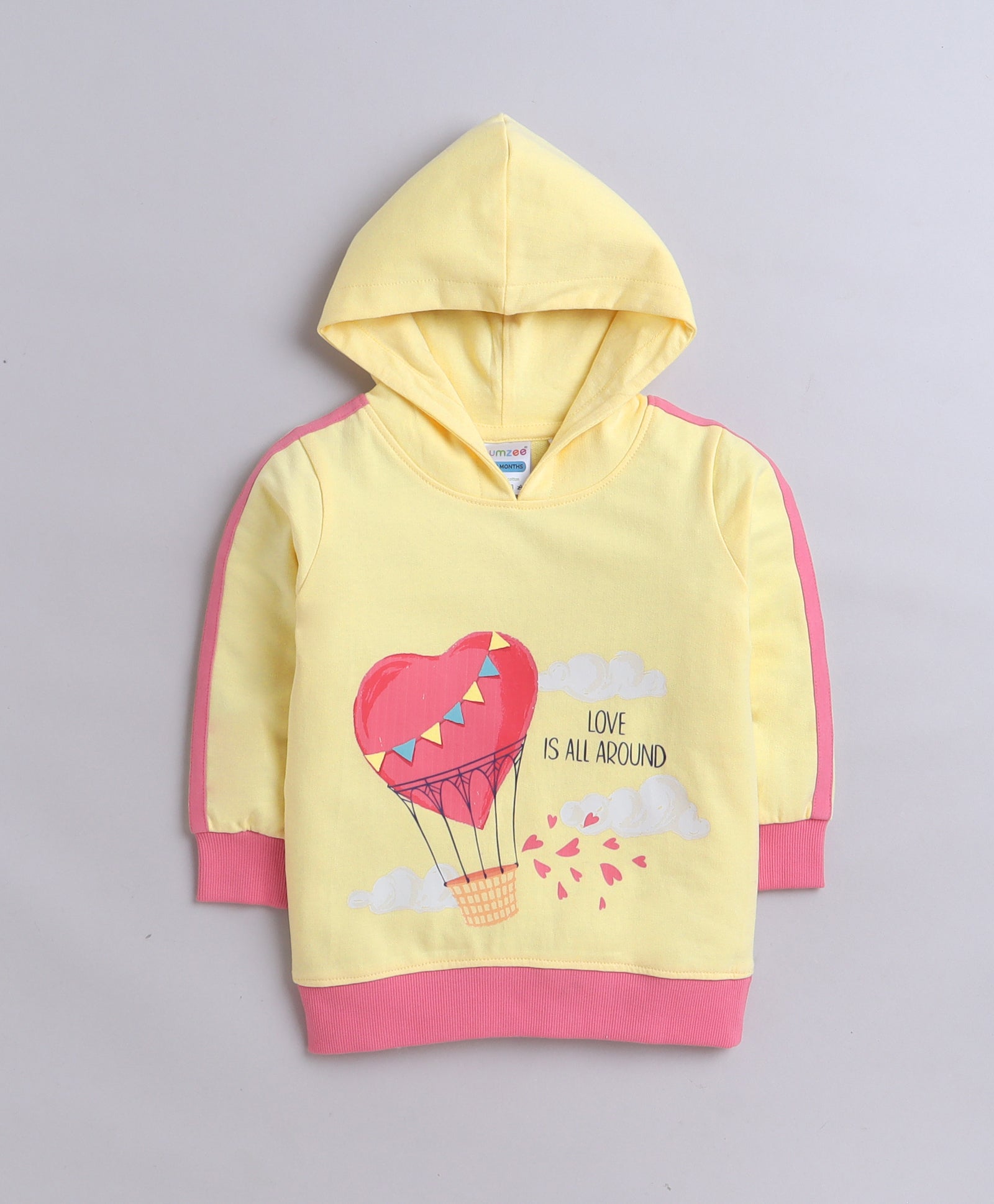 Girls French Terry Parachute Hooded Sweatshirt - Yellow