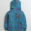 Boys French Terry Dinosaur Hooded Sweatshirt - Teal Blue
