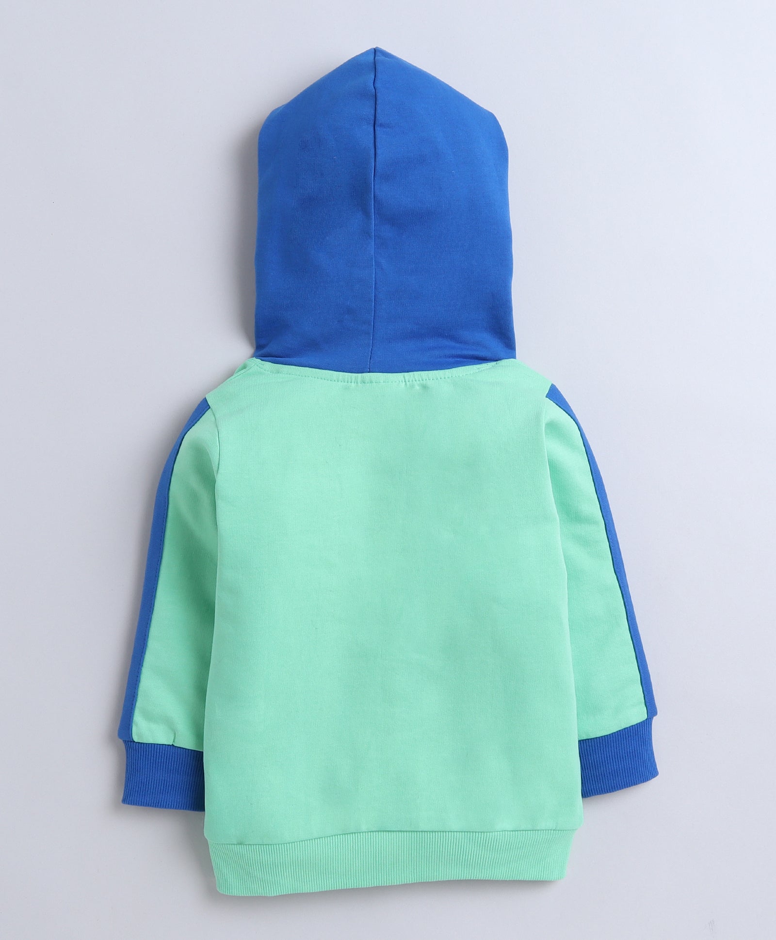Boys Fleece Typography Hooded Sweatshirt - Green & Blue